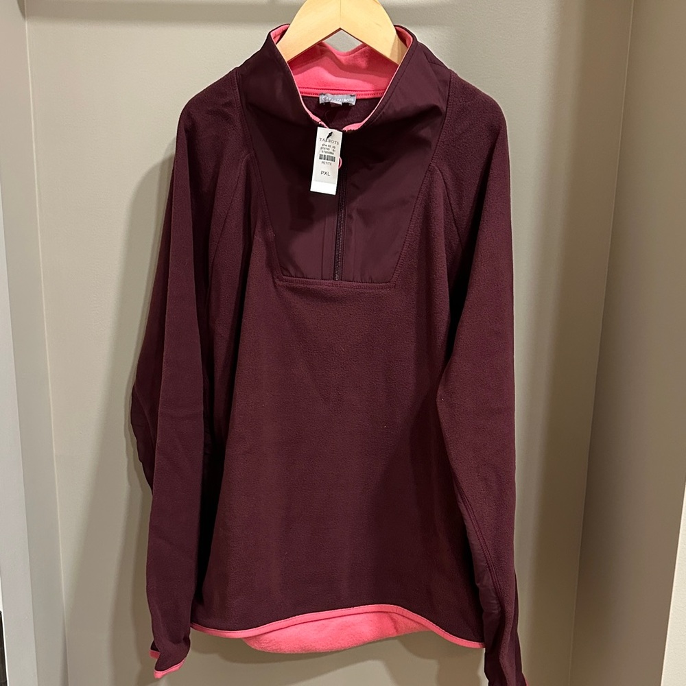 Talbots Maroon Quarter-Zip Top
